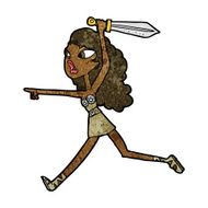 cartoon girl with sword N3