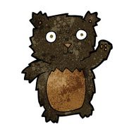 cartoon waving black bear cub N23