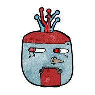 cartoon gold robot head N5