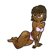 cartoon sexy woman in underwear N12