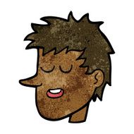 cartoon happy boy face N32