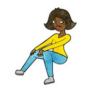 cartoon happy woman sitting N11