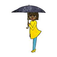 cartoon woman with umbrella N8