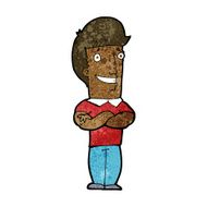 cartoon man with folded arms grinning N7