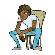 cartoon dejected man N6