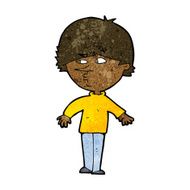 cartoon suspicious man looking over shoulder N7