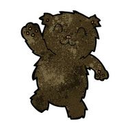cartoon waving black bear N33
