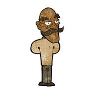 cartoon old man with mustache N18