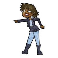 cartoon woman pointing N142
