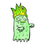 cartoon spooky ghost N74