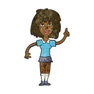 cartoon tough woman with idea N7