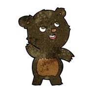 cartoon cute waving black bear teddy N3