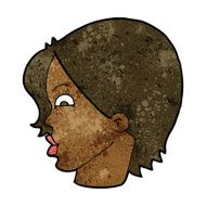 cartoon female face N101