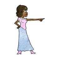 cartoon woman pointing finger N6