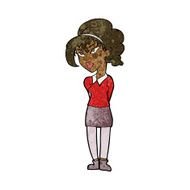cartoon pretty girl tilting head N7
