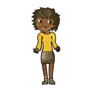 cartoon woman shrugging shoulders N319