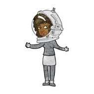 cartoon woman wearing astronaut helmet N7