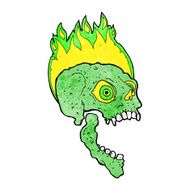 cartoon scary skull N18