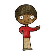 cartoon happy boy pointing N14