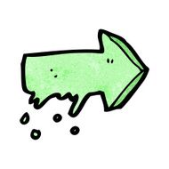 cartoon slimy pointing arrow symbol N7