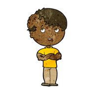 cartoon boy with growth on head N25