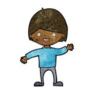 cartoon waving boy N13
