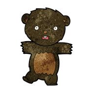 cartoon shocked black bear cub N3