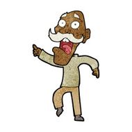 cartoon frightened old man N26