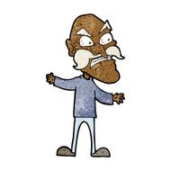 cartoon angry old man N107