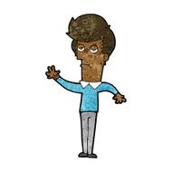 cartoon bored man waving N6