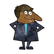cartoon happy man in suit N6