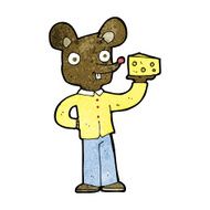 cartoon mouse holding cheese N6