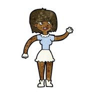 Cartoon Girl Waving N22