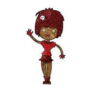 cartoon waving vampire girl N14