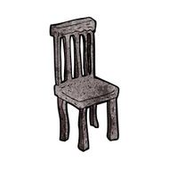cartoon old wooden chair N8