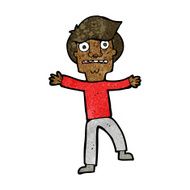 cartoon boy panicking N20