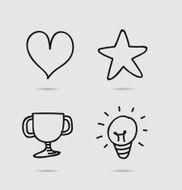 Social media doodle icon set N4