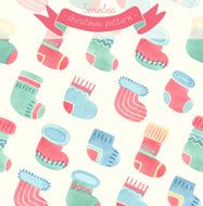Seamless Christmas watercolor pattern N2