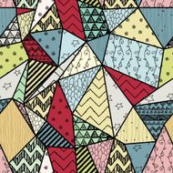 Geometric Hand-drawn Abstract Seamless Background
