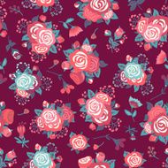 Seamless pattern with a bouquet of roses