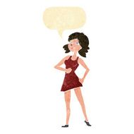 cartoon proud woman with speech bubble N34