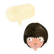 cartoon unhappy girl with speech bubble N24