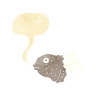 cartoon fish head with speech bubble N11