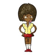 cartoon woman with hands on hips N145
