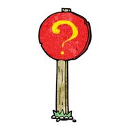 cartoon question mark sign post N7