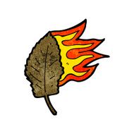 cartoon burning dry leaf symbol N6