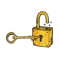 caroon rusty old padlock N10