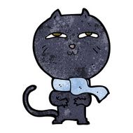 cartoon funny cat wearing scarf N10