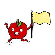 cartoon funny apple with flag N7