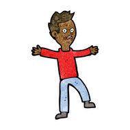 cartoon startled boy N26